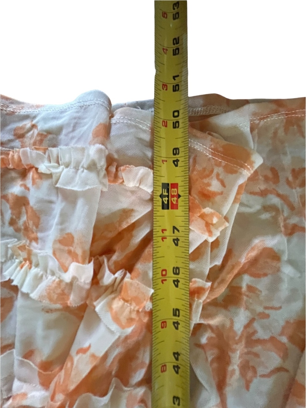 Free People Floral Smocked Maxi Dress Small Cream Orange Boho - Picture 12 of 12